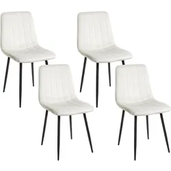 ESSZIMMERSTUHL 4er-Set Samtstoff Cremeweiß Kalispell