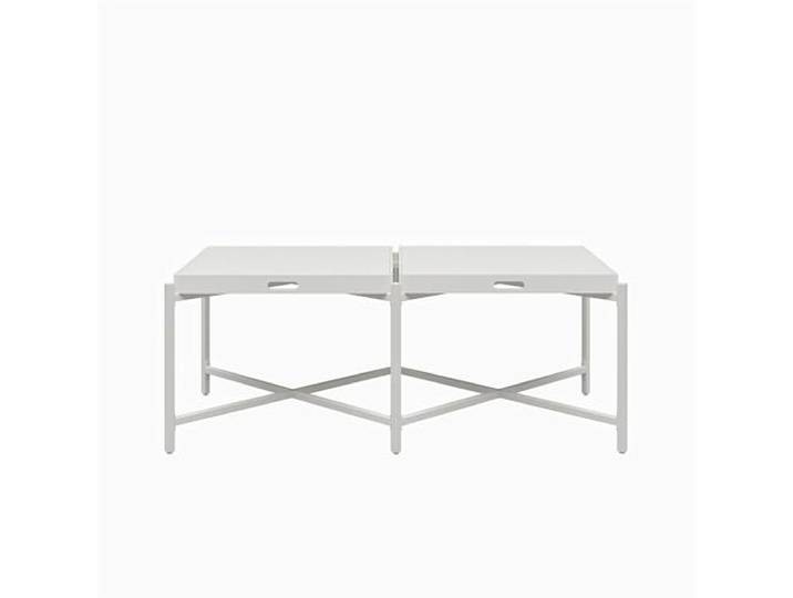 möbelando Couchtisch >Barbro< Couchtisch „Barbro“ aus MDF mit pulverbeschichteten Metallfüßen in Weiß, 119 x 44 cm, stabil bis 18 kg, modernes Design, ideal für Wohnzimmer – inkl. Aufbauanleitung.