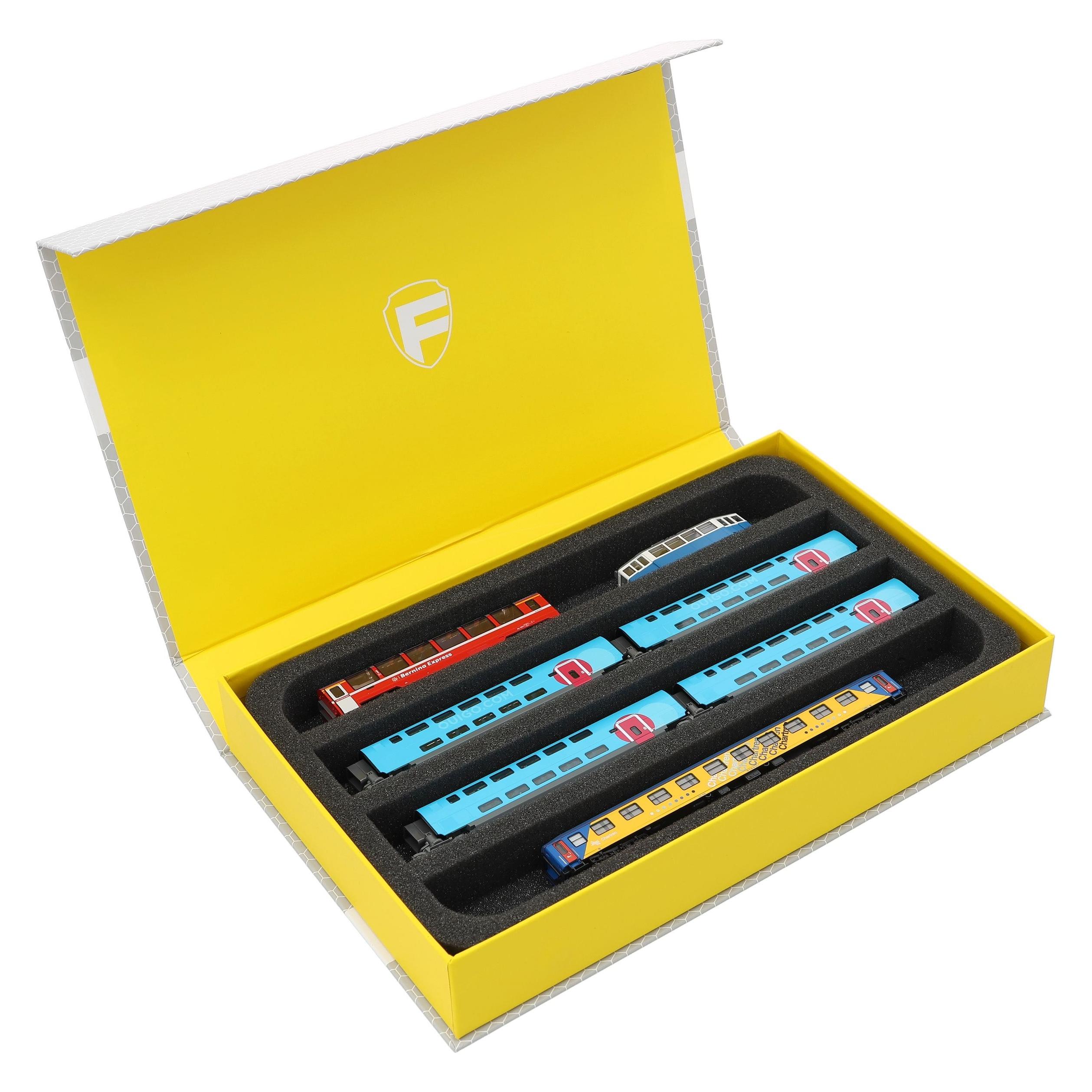 Feldherr HSMB040P29 - Magnetbox gelb für Modelleisenbahnen, Loks und Fahrzeuge - 4 Stege für (Karton, Schaumstoff) (HSMB040P29)