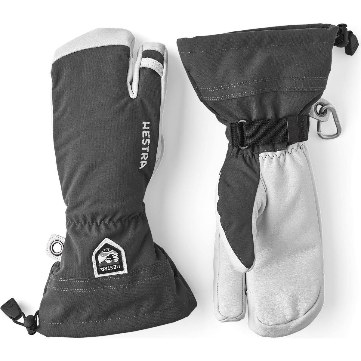 Hestra Army Leather Heli Ski - 3 Finger grey (350) 8 30572-350-8