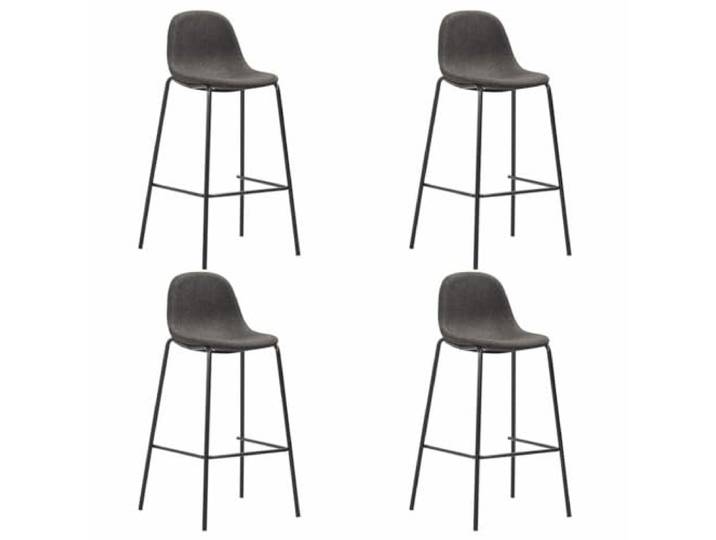 5-tlg. Bar-Set Stoff Dunkelgrau, Bartisch und 4 Barstühle, MDF, Stahl Dunkelgrauer Stoffbezug, ergonomischer Sitz, integrierte Rückenlehne, pflegeleichtes MDF, pulverbeschichtetes Stahlgestell,