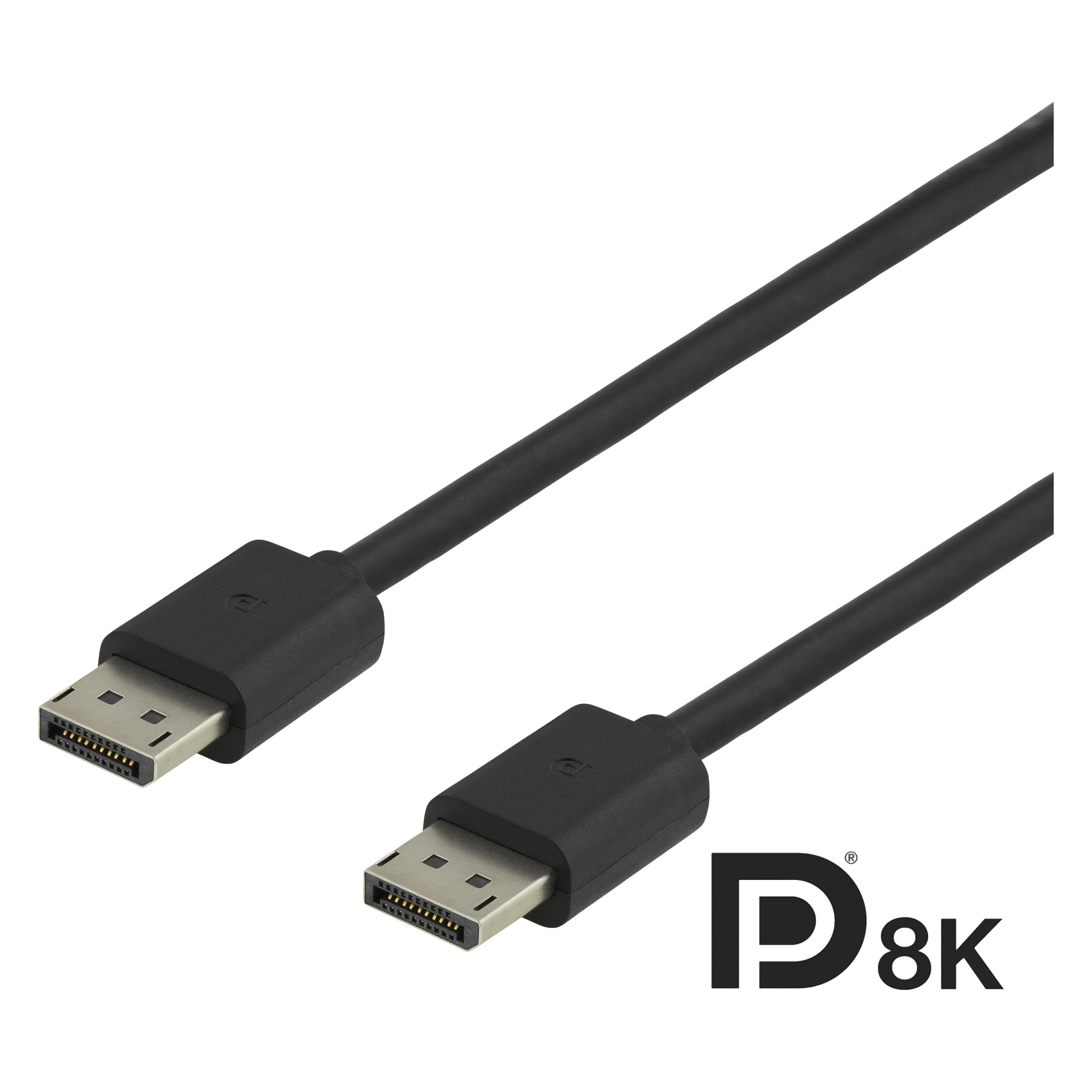 Deltaco DP8K-1010 DisplayPort cable Black (1 m) (DP8K-1010)