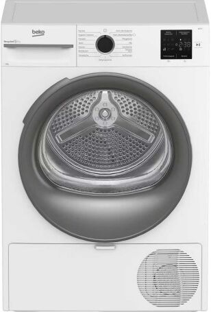 Asciugatrice a pompa di calore Beko BM3T38210W1, 8 kg, larghezza 60 cm, 15 programmi, bianca.