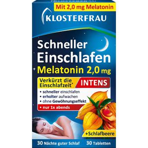 Klosterfrau Melatonin Intens, 30 Tabletten für 30 Nächte, je Tablette 2 mg, vegan & zuckerfrei, ohne Alkohol
