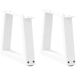 Helloshop26 - Set mit 2 verstellbaren V-förmigen Couchtischbeinen 30 x 30 cm modernes Design Inneneinrichtung weißer Stahl
