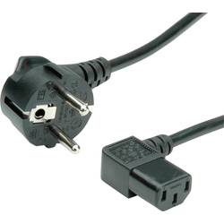 VALUE Netzkabel, abgewinkelte IEC-Buchse, Schutzkontakt CEE 7/7 auf Kaltgeräte C13, schwarz, 1,8 m 19.99.1118