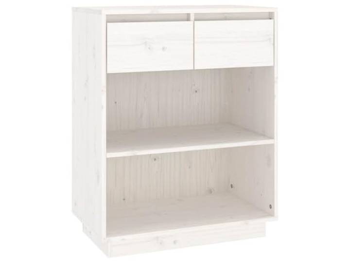 GHVBNMF Beistellschrank Massivholz Kiefer Weiß 60x34x75 cm Sideboard Kompakte Kommode aus Kiefer-Massivholz mit Schubladen und Fächern für Wohnzimmer, Flur und Schlafzimmer.