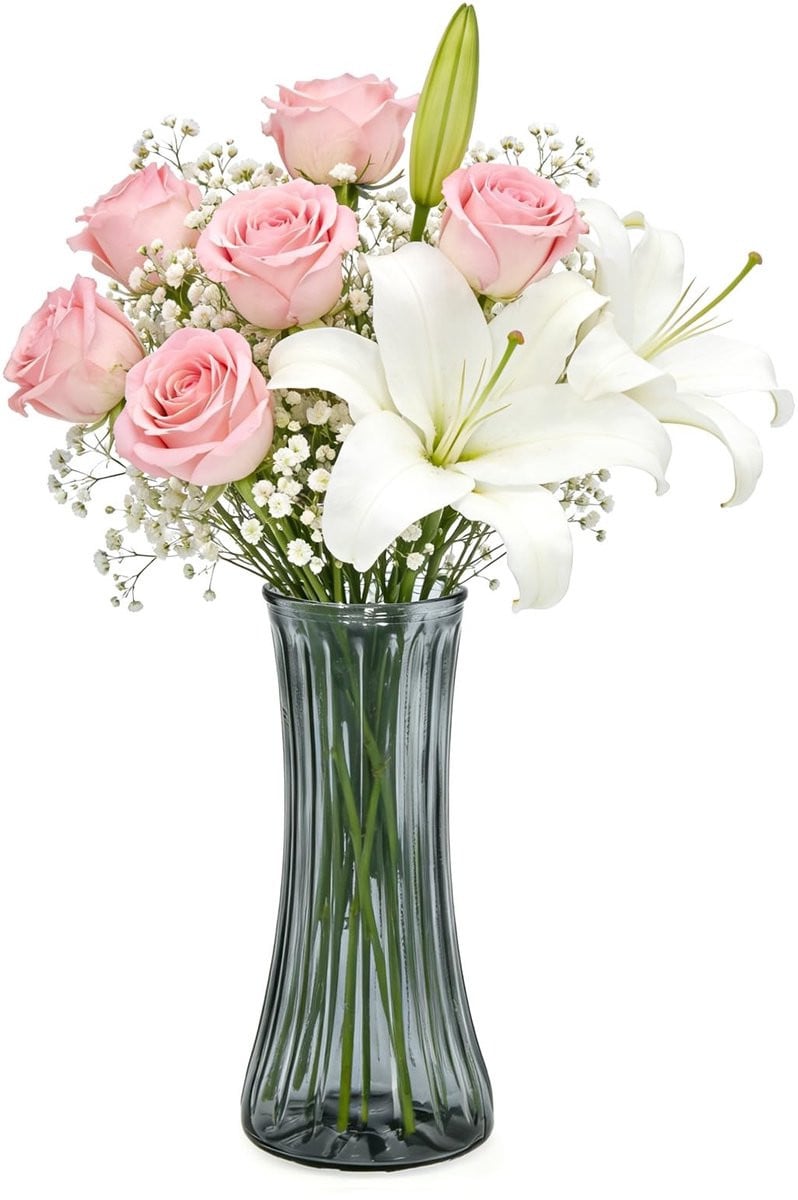 Glasvaas voor bloemen en tafeldecoratie 22,5 cm