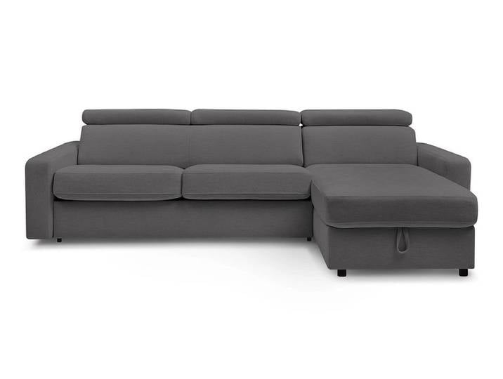 Ecksofa BOBOCHIC MONACO Stoff dunkelgrau