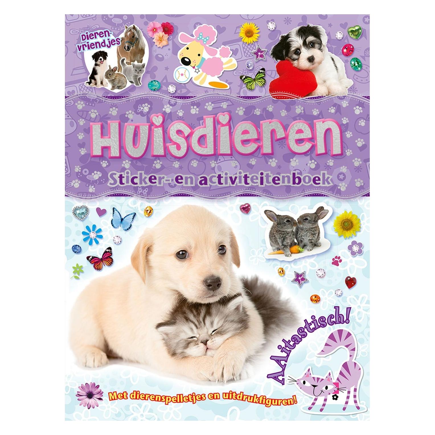 Rebo Huisdieren sticker- en activiteitenboek - Dierenvriendjes: Met dierenspelletjes en uitdrukfiguren! (49161759)
