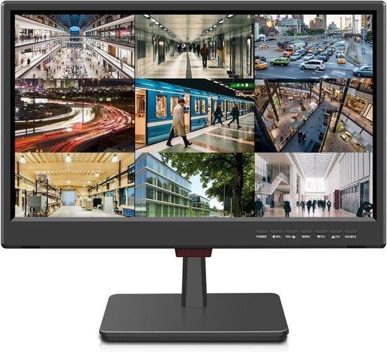Sicherheitsmonitor 19 Zoll - Kleiner Monitor - CCTV-Überwachung - Einbaulautsprecher - 48.77 x 33.78 cm - Schwarz