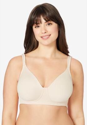 Plus Size Women's Brigitte Seamless Wireless T-shirt Bra 5042 by Leading Lady in Sand (Size 44 A)