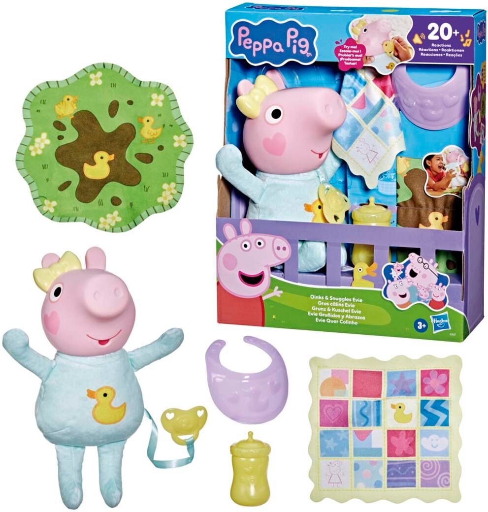 Hasbro Muñeca Interactiva Evie Gruñidos y Abrazos Peppa Pig .