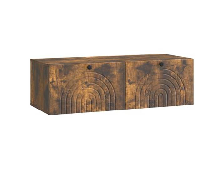 Makastle Wandmontierter TV Schrank Geräucherte Eiche 99x41x30cm