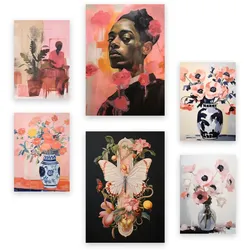 POSTER Set Mit 6 Blüte Schönheit In Vielseitiger Stil A3 & A4 Rahmenlos