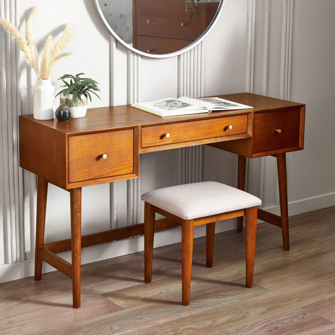 George Oliver Barchov Dressing Table Brown 76cm H X 132cm W X 44cm D