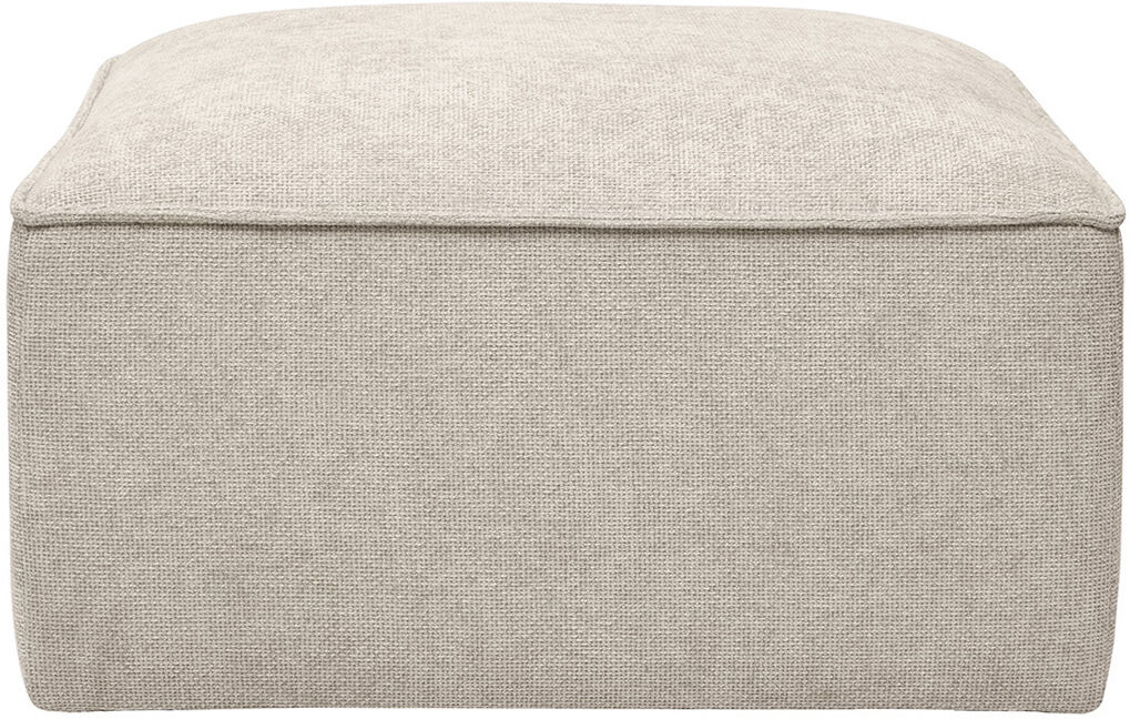Miliboo Fußhocker aus Stoff mit strukturiertem Samteffekt beige KERRY