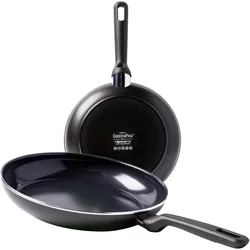 Greenpan Memphis Keramische Koekenpannenset - 24 + 28 cm - PFAS-vrij, Pfannenset + Topfset, Schwarz