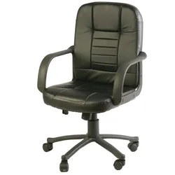 Dmora Bürostuhl Dmelar, Chefsessel mit Armlehnen, Ergonomischer Bürostuhl, Schwarz, 56x59h88/99 cm