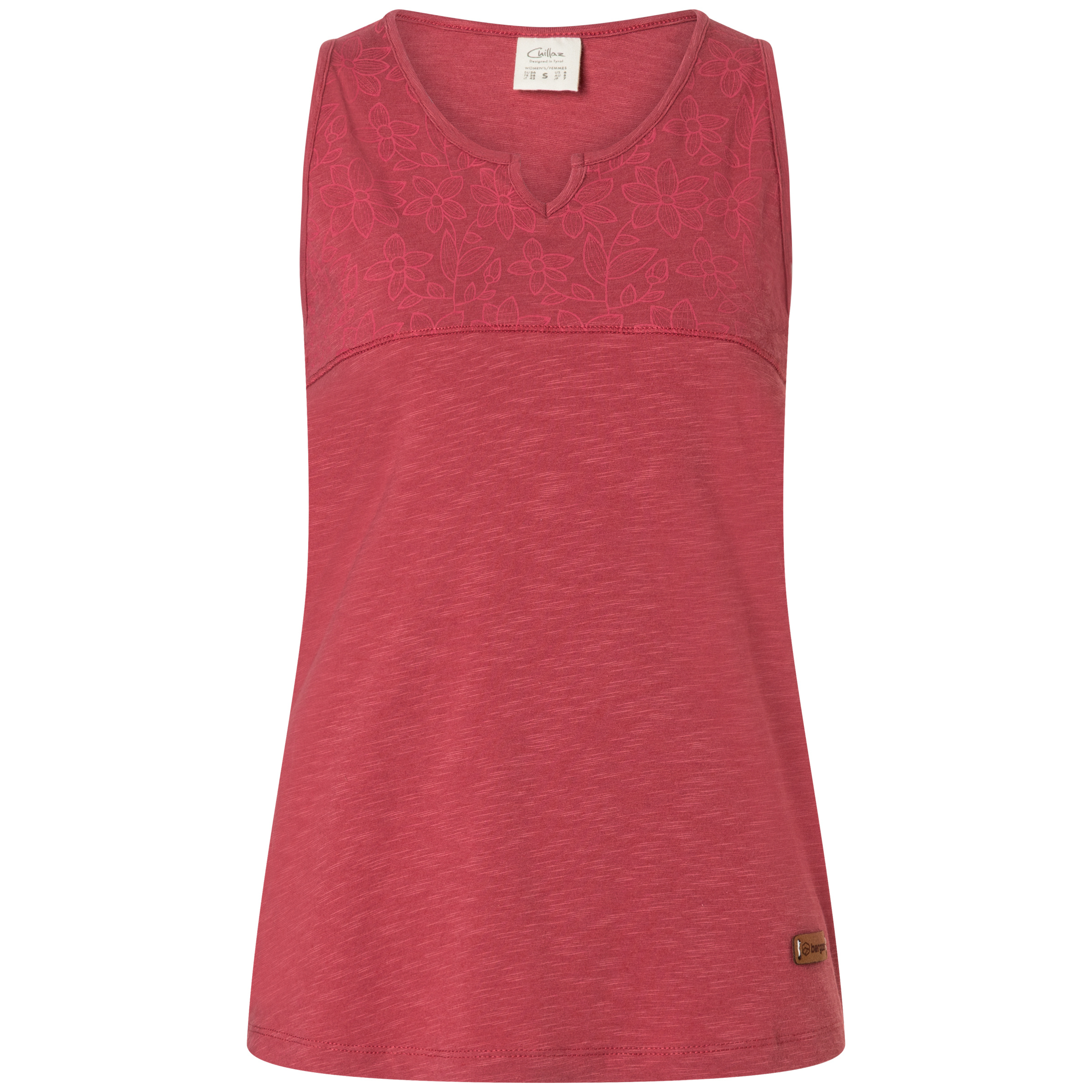 Chillaz Bergzeit Korfu Flower Top Damen Tanktops rot Größe L Lifestyle | Bouldern | Sportklettern Schnell trocknend Lyocell (Tencel)