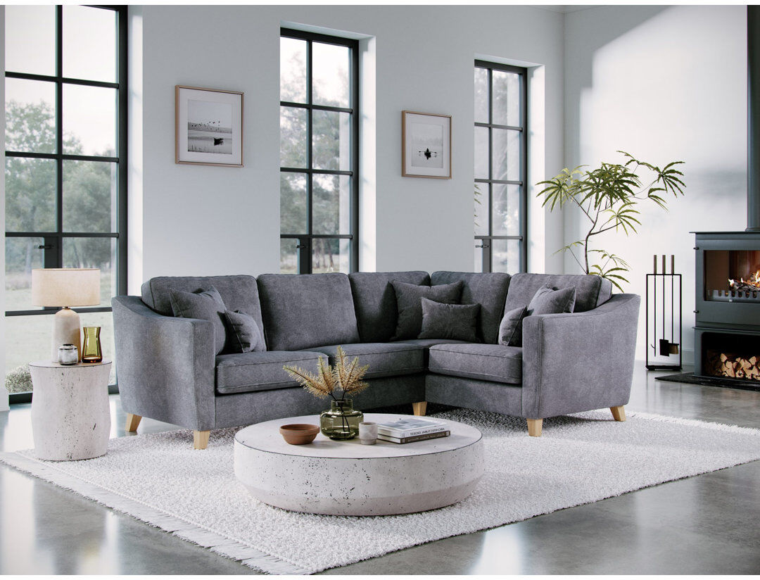 George Oliver Stoystown 4 Seater Sofa Grey 86cm H X 237cm W X 186cm D
