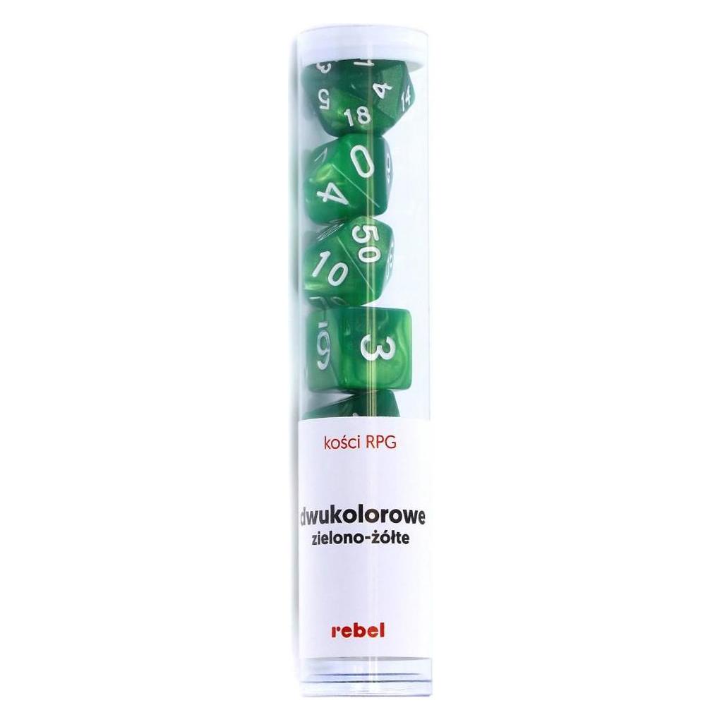 Rebel RPG Dice Set - Two Color - Žalias and Geltona (21135641)
