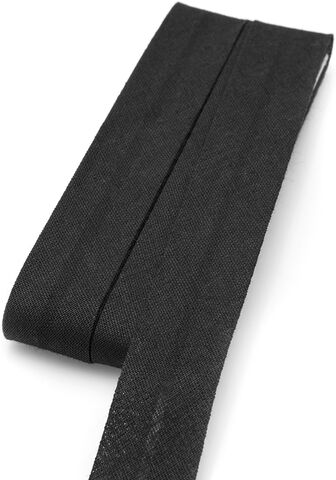 buttinette Baumwoll-Schrägband, schwarz, Breite: 2 cm, Länge: 5 m
