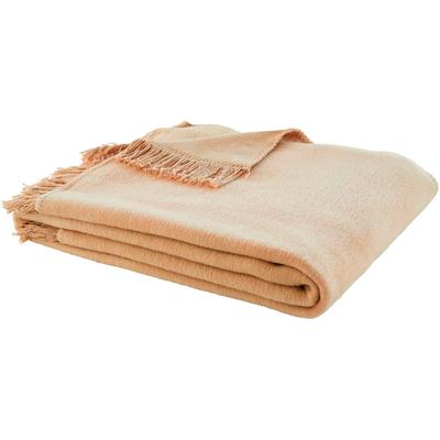 Wohndecke IBENA "Uni Decke Luxus 2", braun (camel), B:150cm L:200cm, Mischgewebe, Wohndecken, Wohndecke, mit Fransen