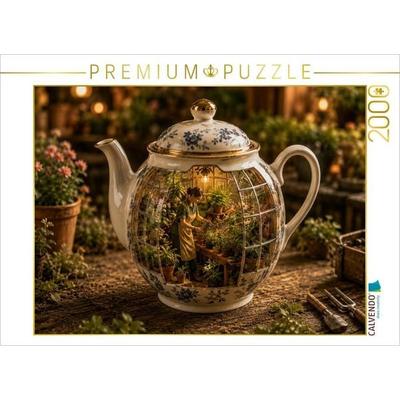 CALVENDO Puzzle Das blühende Geheimnis der Teekanne | 2000 Teile Lege-Größe 90x67cm Foto-Puzzle für glückliche Stunden