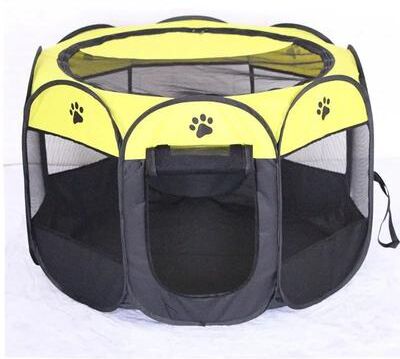 Inspired Living Portable Cat Tent & Foldable Pet Playpen For Travel, Indoor & Outdoor Use yellow