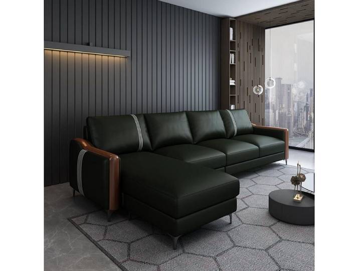 Xlmoebel Ecksofa Leder-Ecksofa in modernem Design mit Wohnlandschaftsstil, Ecksofa, Hergestellt in Europa