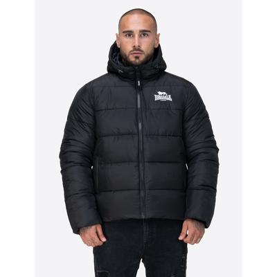 Steppjacke LONSDALE "TROVER", Herren, Gr. XL, schwarz (schwarz, weiß), Obermaterial: 100% Polyester, Jacken Steppjacke, schnell trocknend, wärmeisolierend