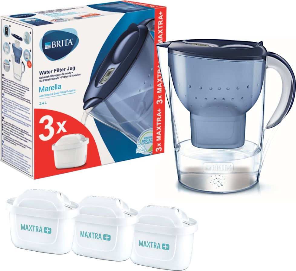 BRITA waterfilter Marella blauw met 1 x Maxtra filterpatroon