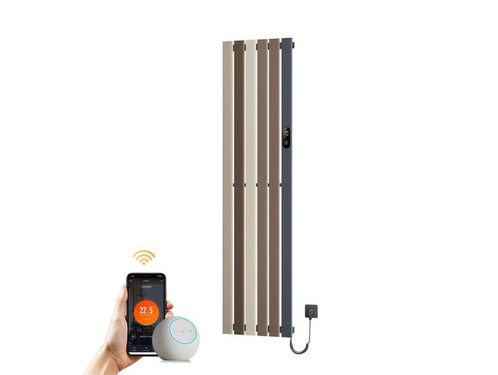 Emke Heizkörper elektrischer 750 W 46/180/5,2 cm, Mehrfarbig, Metall, Rechteckig, 46x180x5.2 cm, Elektrogeräte, Heizgeräte, Heizstrahler