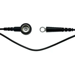 SAFEGUARD ESD-Erdungskabel, 10 mm Druckknopf/Öse, schwarz, 0,6 m