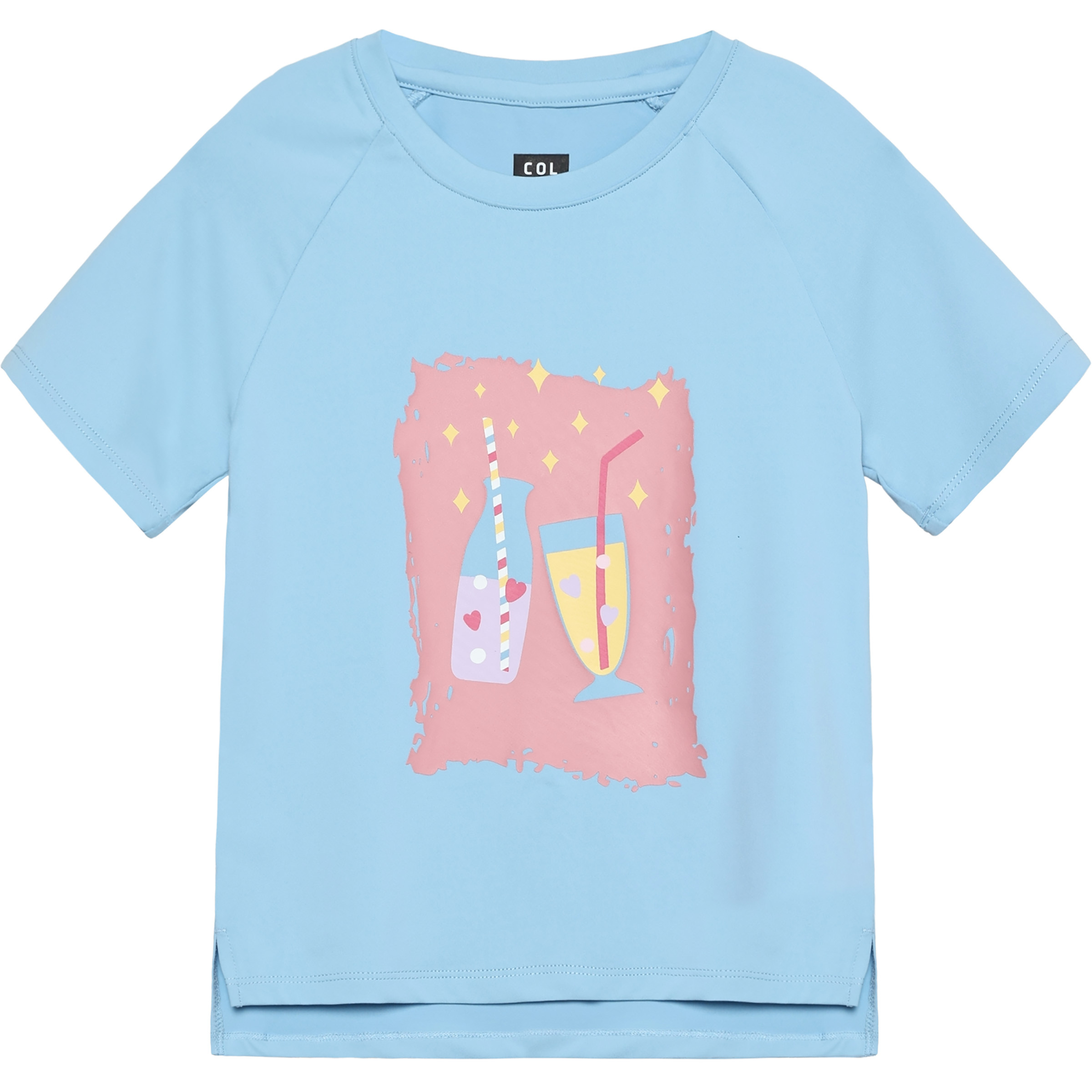 Color Kids Print Kinder T-Shirts blau Größe 134 Lifestyle Elastisch