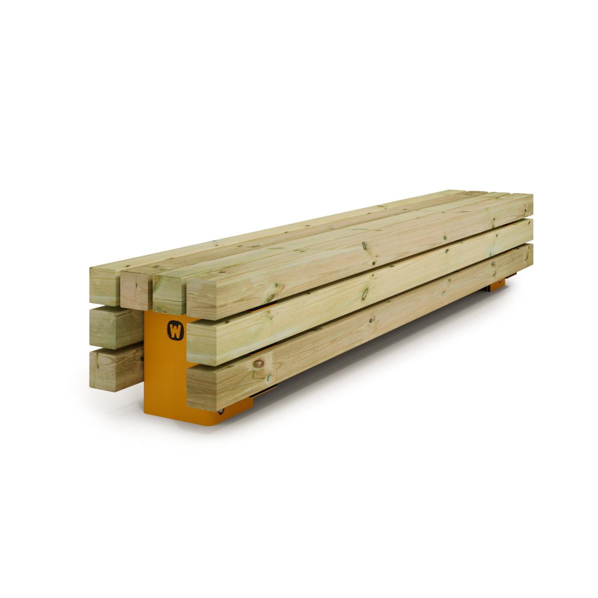 Wetterfeste Parkbank 240 cm - Massive Sitzbank aus imprägniertem Holz für Spielplätze & Außenanlagen - Stabiles HDPE-Gestell in 6 Farben - Wickey
