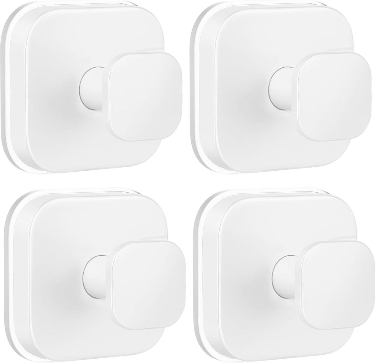 Cyslmuk 4-pack witte douchehaken met zuignap voor badkamermuren, glazen ramen en gladde deuren