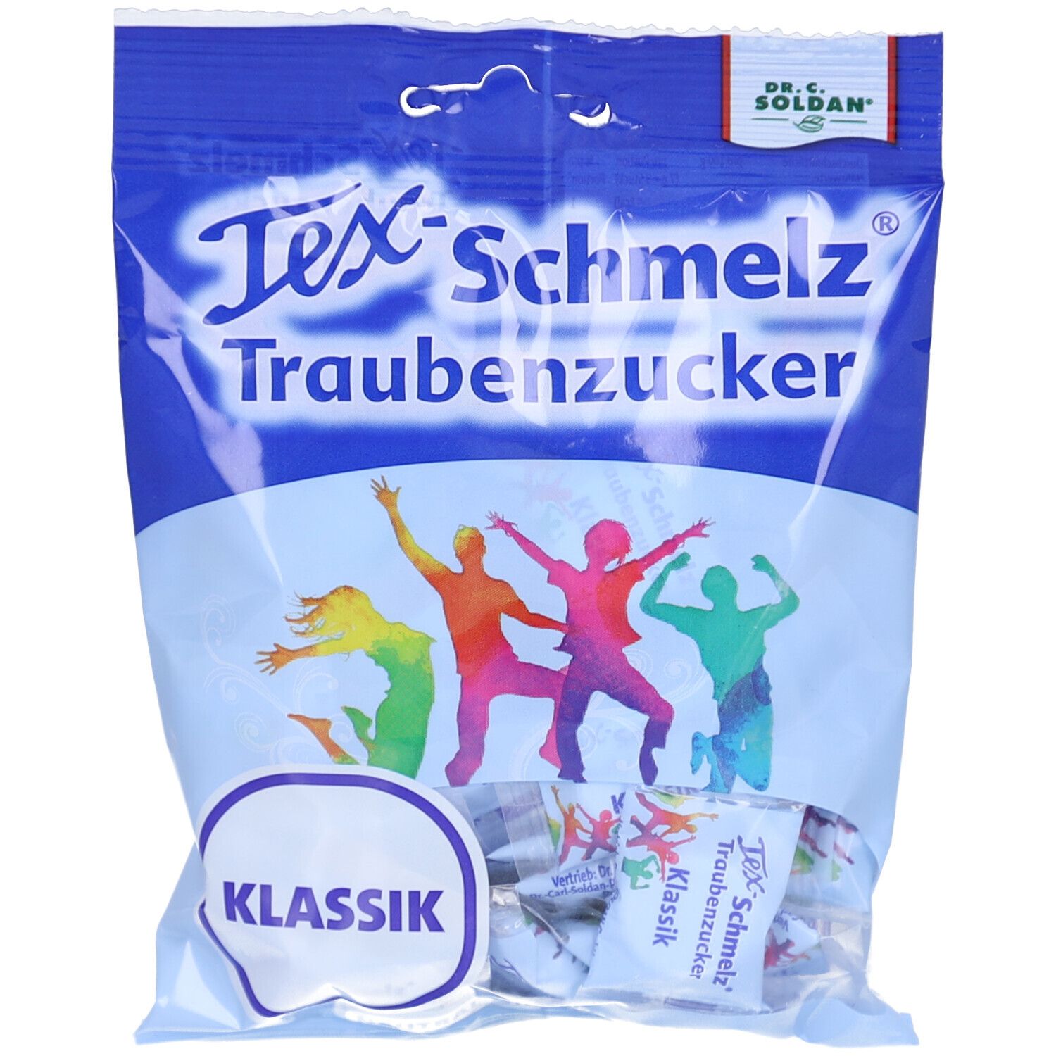 Soldan Tex Schmelz Traubenzucker Klassik Beutel 75 g Kautabletten