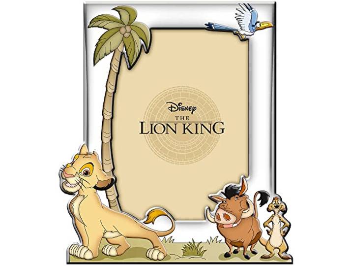 VALENTI & CO. Disney Baby – Der König der Löwen – Bilderrahmen aus Silber mit bunten Details für Tisch oder Nachttisch für das Kinderzimmer perfekt als Geschenkidee zur Taufe oder zum Geburtstag