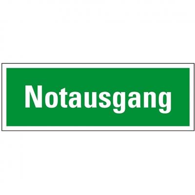 Aufkleber I Rettungszeichen Notausgang, praxisbewährt, Folie, selbstklebend, 297x105mm