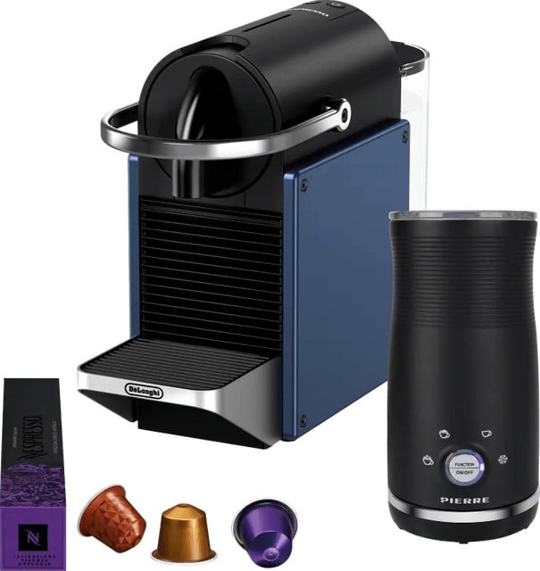 De'Longhi Nespresso Pixie EN127.BL koffiemachine met Pierre Melkopschuimer