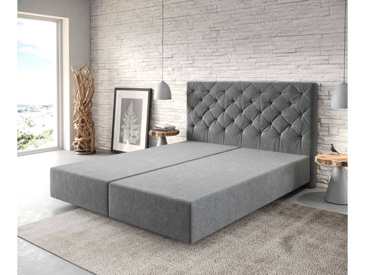 Boxspringgestell Dream-Great 160x200 cm Mikrofaser Anthrazit, Bettgestelle