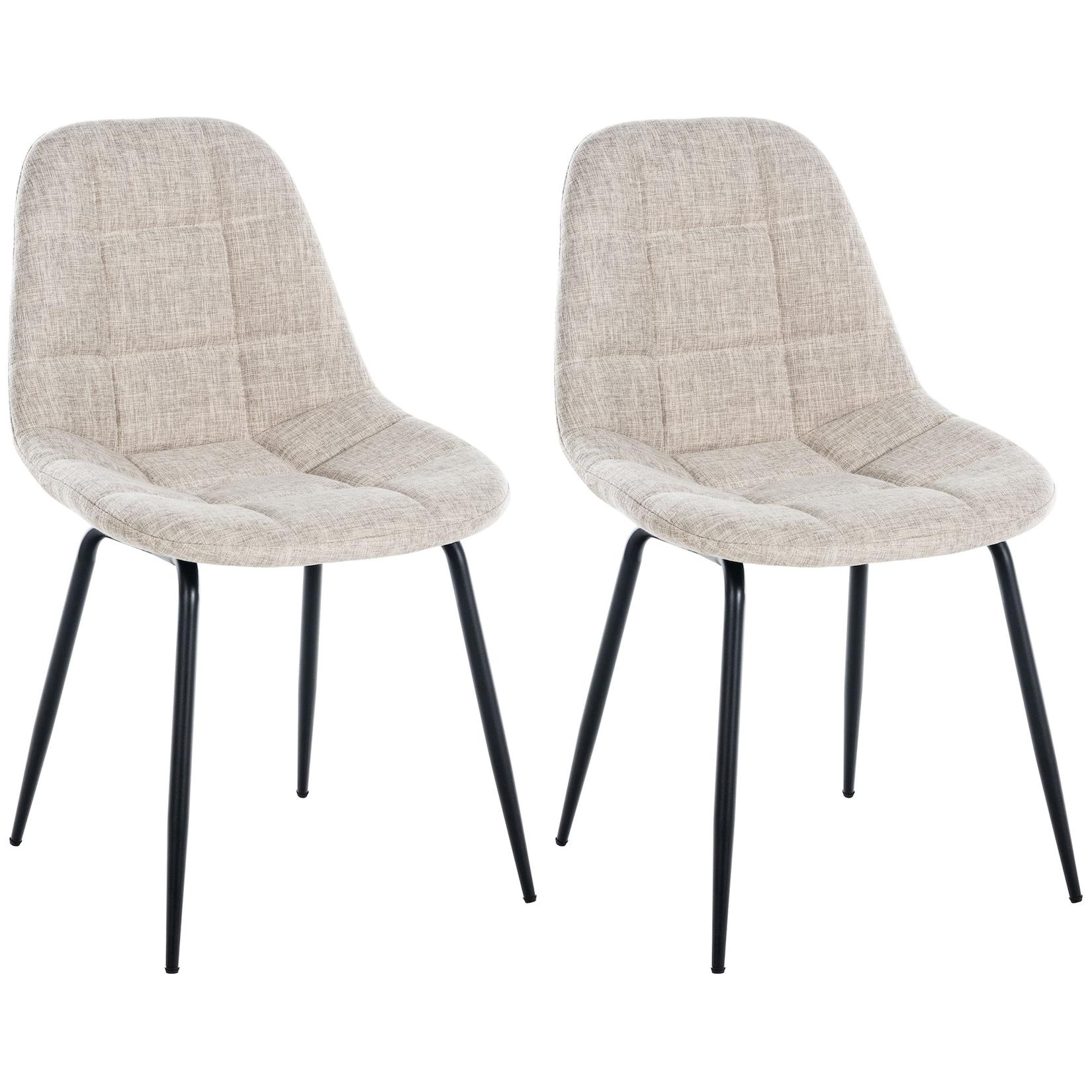 CLP 2er Set Stuhl Tom Stoff Farbe: creme, Material: Stoff