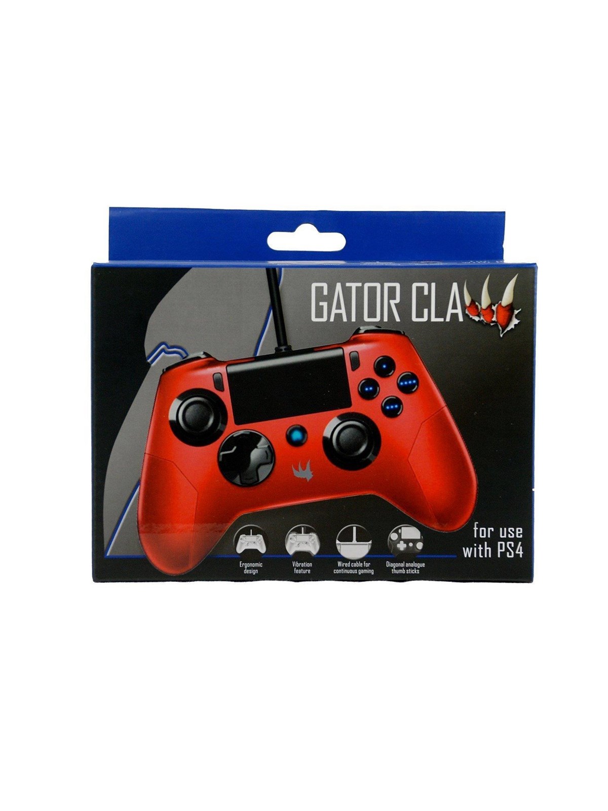 Orb Gator Claw - Red - Wired Controller - Sony PlayStation 4
