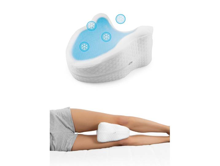 Cool Touch Kniekissen mit Memory-Schaum, Weiss