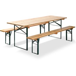 Feros Bierzeltgarnitur 3002880, braun, 220 x 80cm (B/T), 3-teilig, klappbar