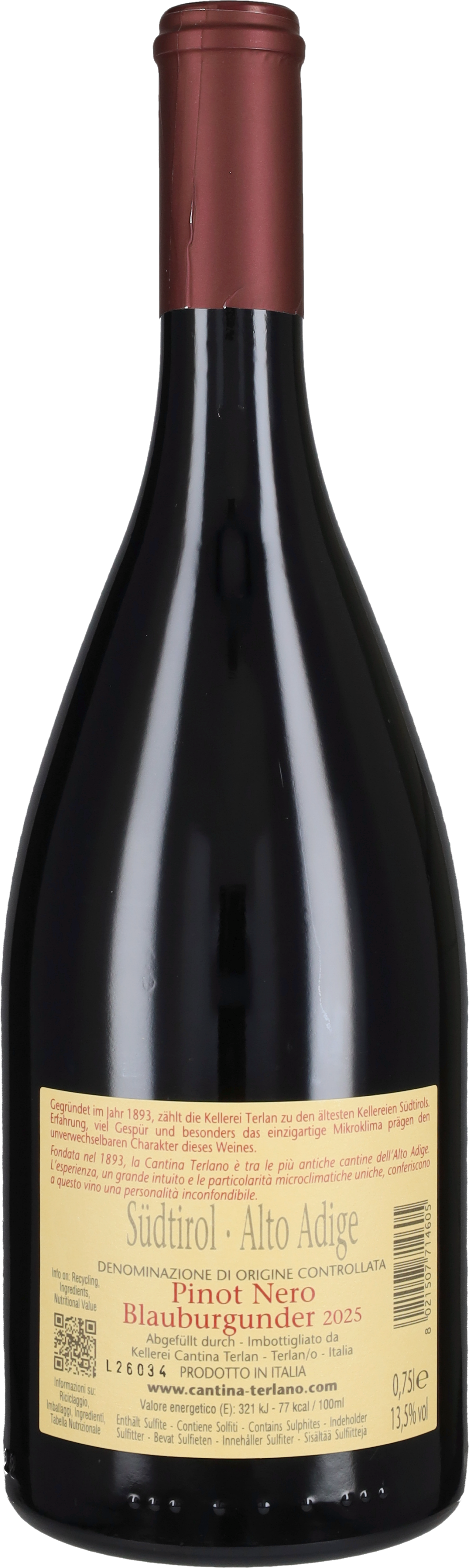 Terlano Pinot Nero Cantina 2025