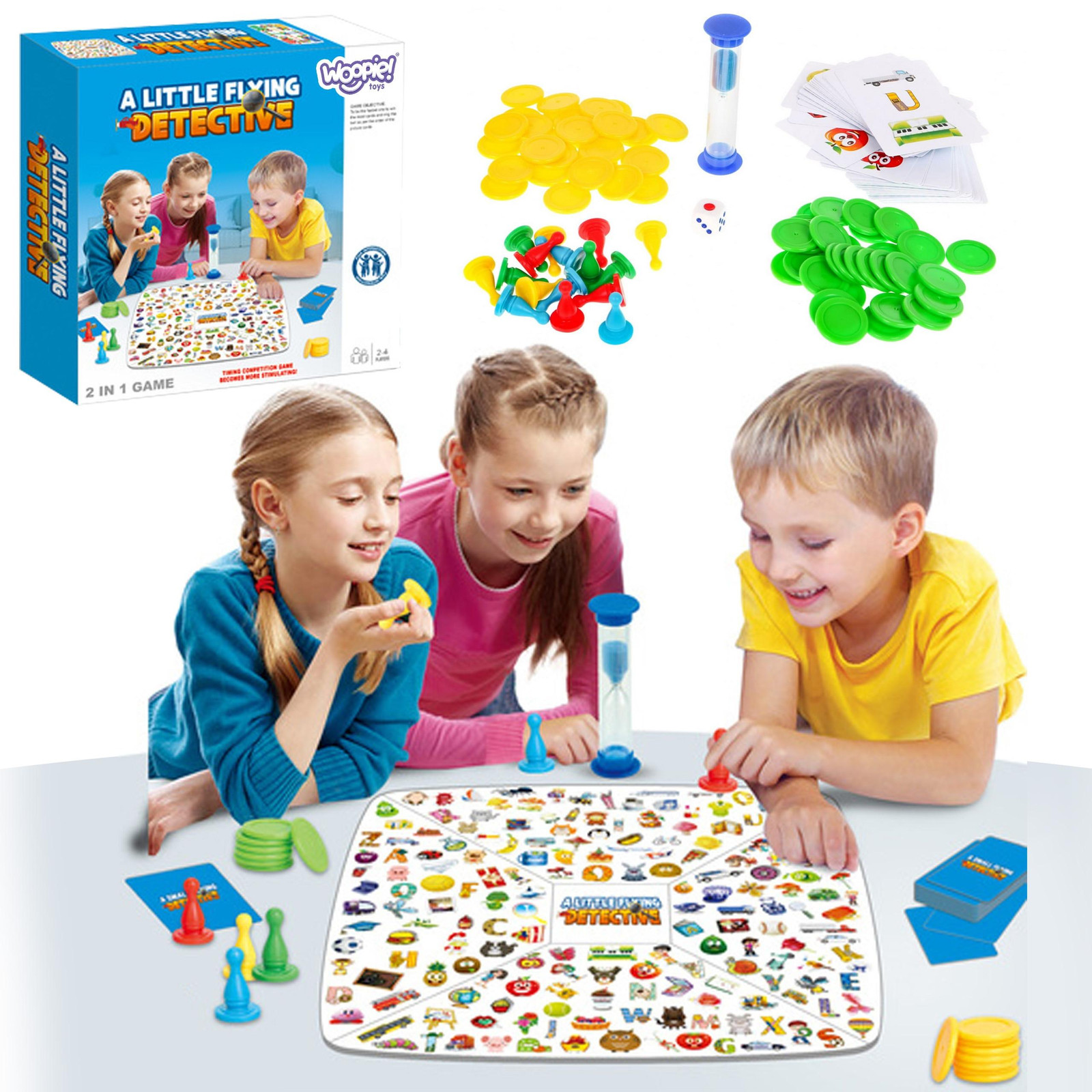 Woopie 2-in-1 bordspel Kleine detective en Chinese man