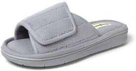 Women's Mickey Terry Adjustable Slide by Dearfoams in Sleet (Size M M)